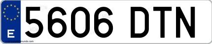 Ejemplo de matrícula española 5606 DTN