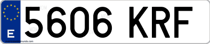 Ejemplo de matrícula de coche ordinaria 5606 KRF