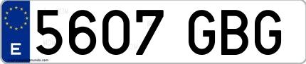 Ejemplo de matrícula española 5607 GBG