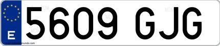 Ejemplo de matrícula española 5609 GJG