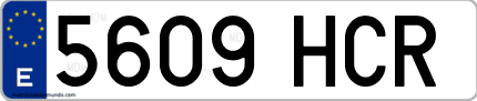 Ejemplo de matrícula de coche ordinaria 5609 HCR