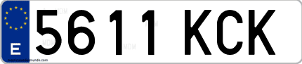 Ejemplo de matrícula de coche ordinaria 5611 KCK
