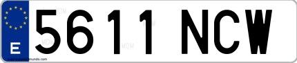 Ejemplo de matrícula española 5611 NCW