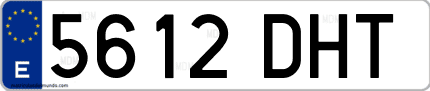 Ejemplo de matrícula de coche ordinaria 5612 DHT