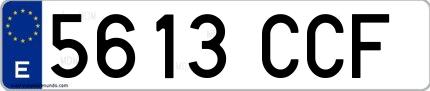 Ejemplo de matrícula española 5613 CCF