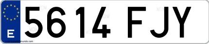 Ejemplo de matrícula española 5614 FJY