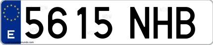 Ejemplo de matrícula española 5615 NHB