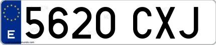 Ejemplo de matrícula española 5620 CXJ