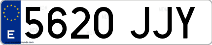Ejemplo de matrícula de coche ordinaria 5620 JJY