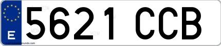 Ejemplo de matrícula española 5621 CCB