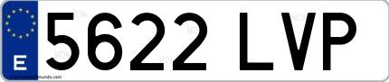 Ejemplo de matrícula española 5622 LVP
