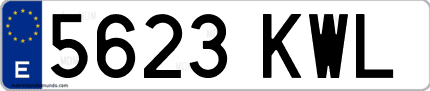 Ejemplo de matrícula de coche ordinaria 5623 KWL