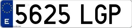 Ejemplo de matrícula española 5625 LGP