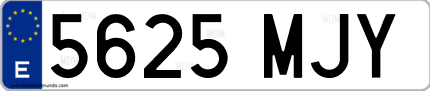 Ejemplo de matrícula de coche ordinaria 5625 MJY