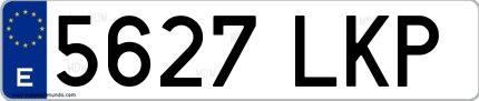 Ejemplo de matrícula española 5627 LKP