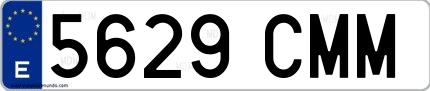 Ejemplo de matrícula española 5629 CMM