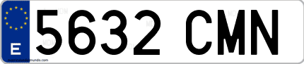 Ejemplo de matrícula de coche ordinaria 5632 CMN