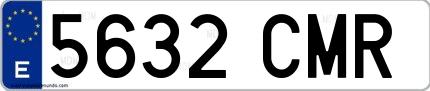 Ejemplo de matrícula española 5632 CMR