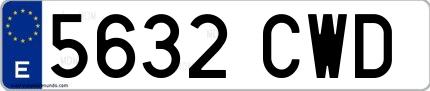 Ejemplo de matrícula española 5632 CWD