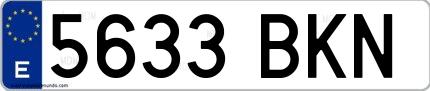 Ejemplo de matrícula española 5633 BKN