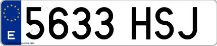 Ejemplo de matrícula española 5633 HSJ