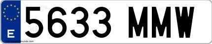 Ejemplo de matrícula española 5633 MMW
