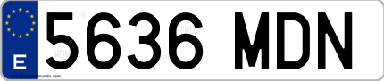 Ejemplo de matrícula de coche ordinaria 5636 MDN