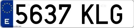 Ejemplo de matrícula española 5637 KLG