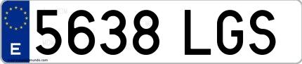 Ejemplo de matrícula española 5638 LGS
