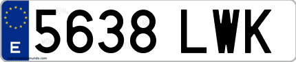 Ejemplo de matrícula de coche ordinaria 5638 LWK