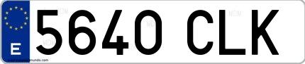 Ejemplo de matrícula española 5640 CLK