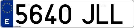 Ejemplo de matrícula española 5640 JLL