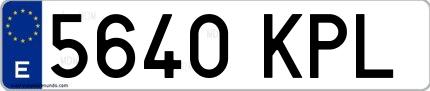Ejemplo de matrícula española 5640 KPL