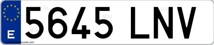 Ejemplo de matrícula española 5645 LNV