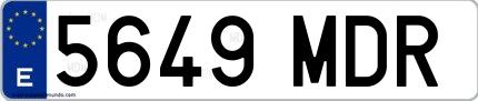 Ejemplo de matrícula española 5649 MDR
