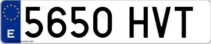 Ejemplo de matrícula española 5650 HVT