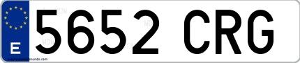 Ejemplo de matrícula española 5652 CRG