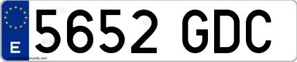 Ejemplo de matrícula española 5652 GDC