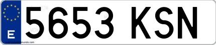Ejemplo de matrícula española 5653 KSN