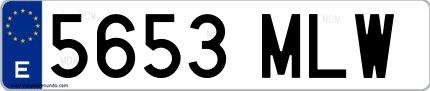 Ejemplo de matrícula española 5653 MLW
