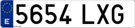 Ejemplo de matrícula española 5654 LXG