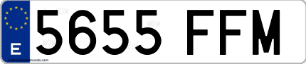 Ejemplo de matrícula de coche ordinaria 5655 FFM