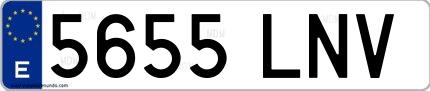Ejemplo de matrícula española 5655 LNV
