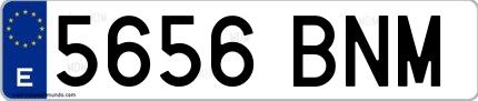 Ejemplo de matrícula española 5656 BNM