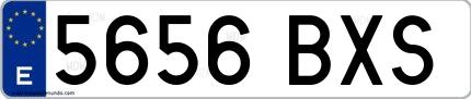 Ejemplo de matrícula española 5656 BXS