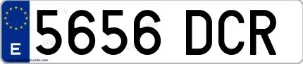 Ejemplo de matrícula española 5656 DCR