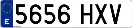 Ejemplo de matrícula española 5656 HXV