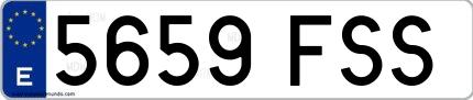 Ejemplo de matrícula española 5659 FSS