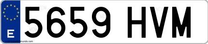 Ejemplo de matrícula española 5659 HVM