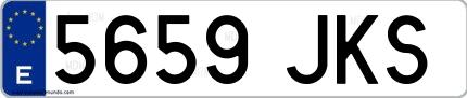 Ejemplo de matrícula española 5659 JKS